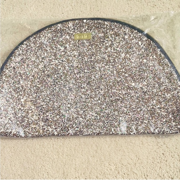 Tarte Glitter Confetti Half Moon Cosmetics Bag Makeup Bag Zipper Closure Sparkle - Picture 4 of 7